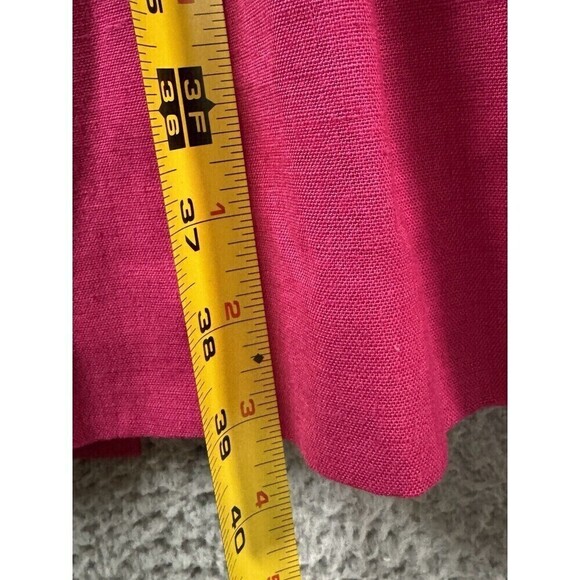 Casual Corner Dress womens 14 Pink Linen Blend Short Sleeve Lined Breathable USA - Picture 5 of 14